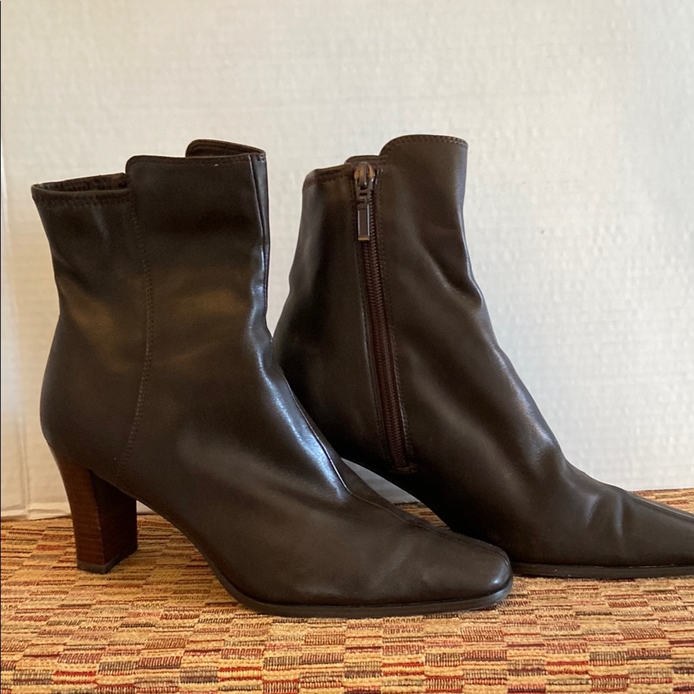Impo Brown Heeled Boots with Rounded Toe